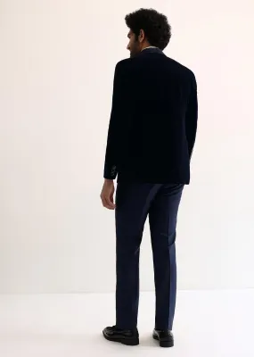 Blue Velvet Cut Dana Embroidered Tuxedo