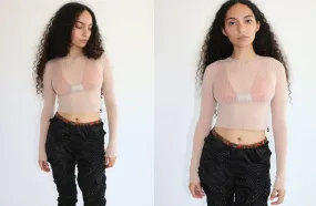 Blush Tulle Crop Top