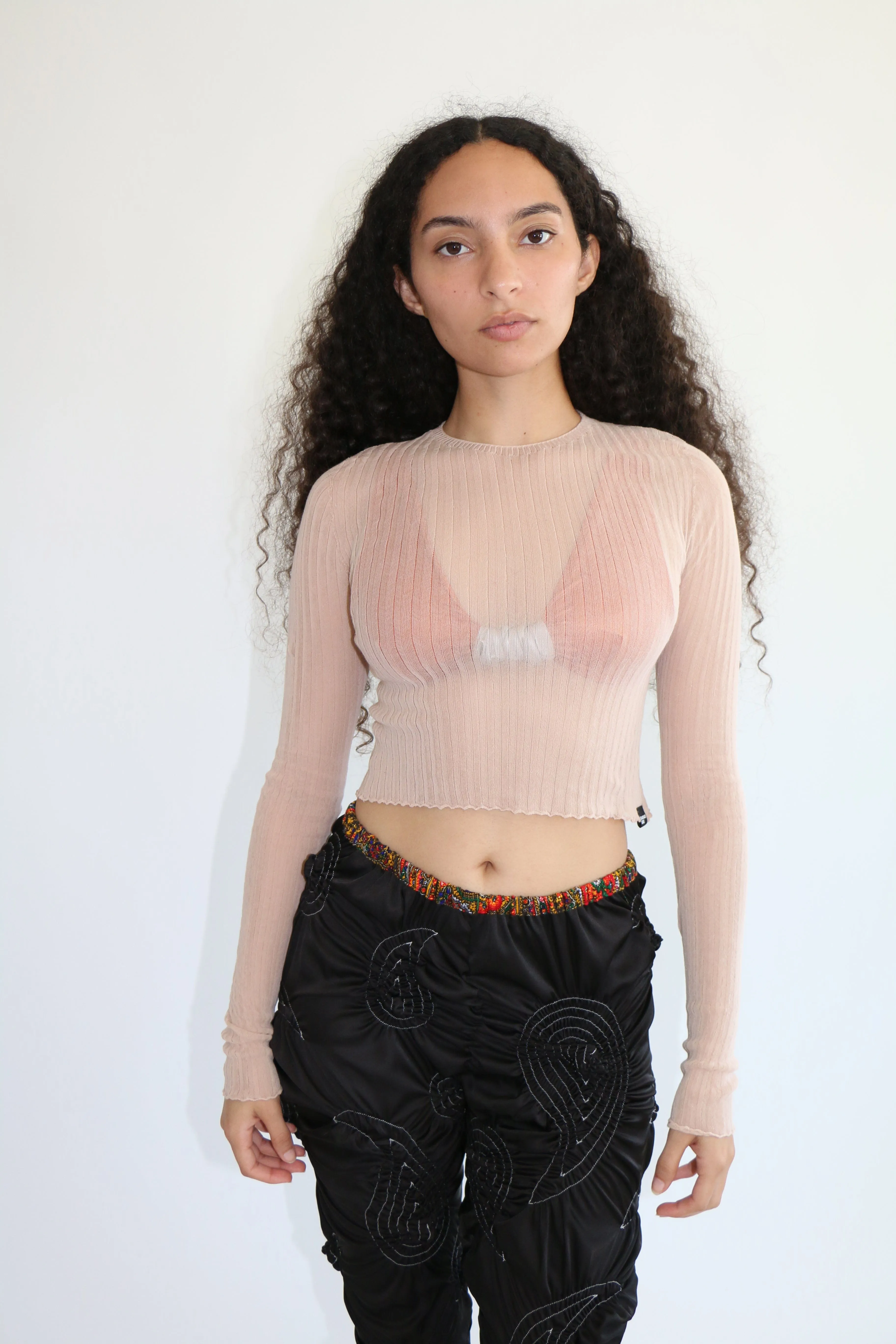 Blush Tulle Crop Top