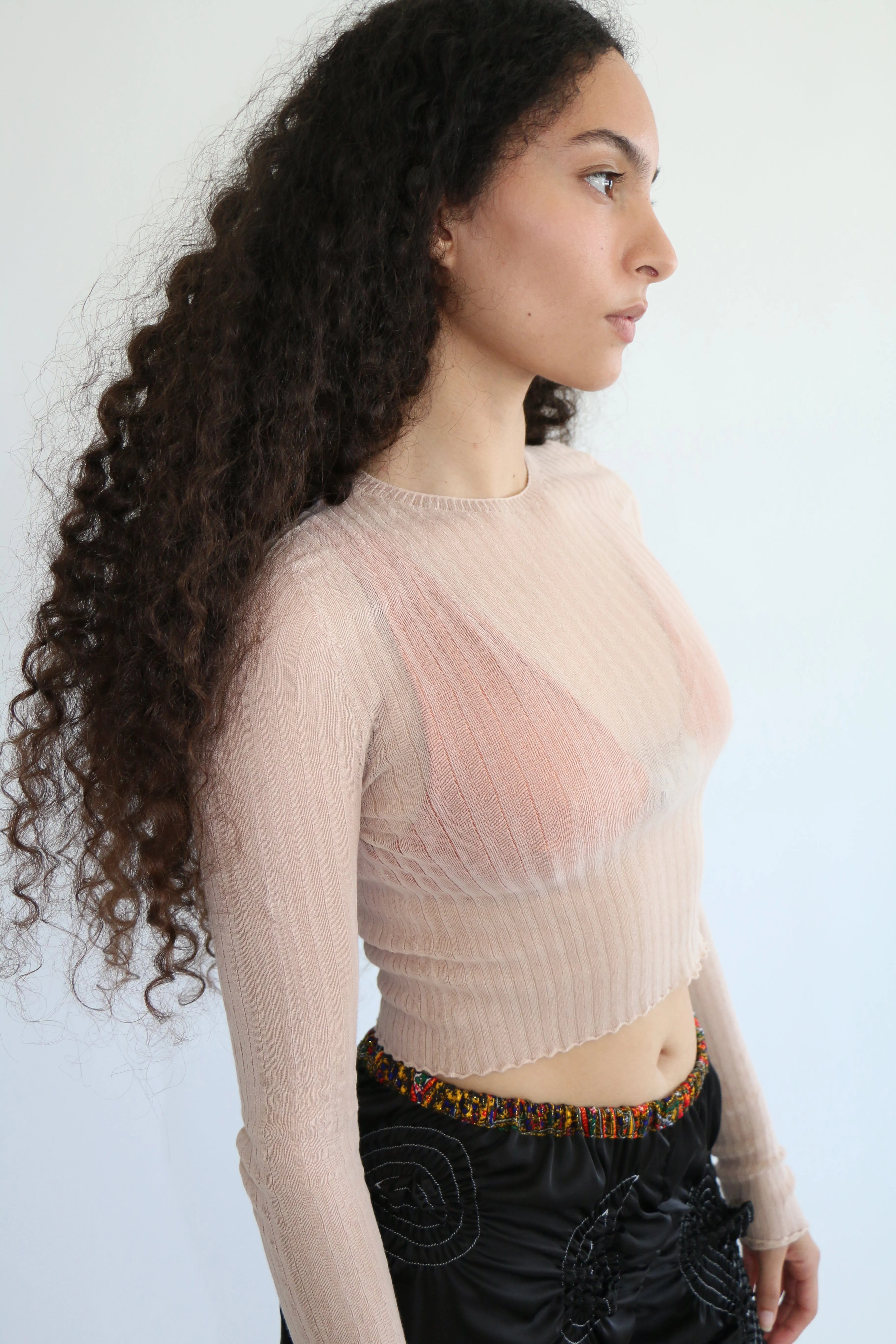 Blush Tulle Crop Top