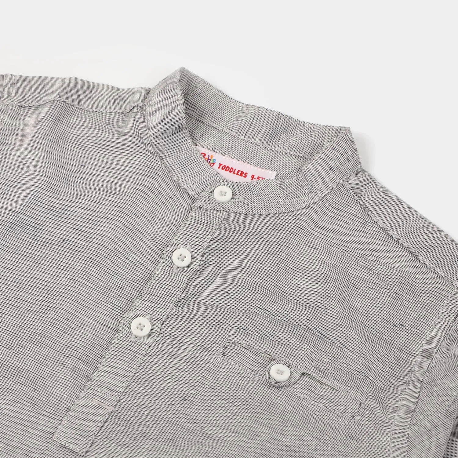 Boys Cotton Casual Shirt Half Placket - GREY