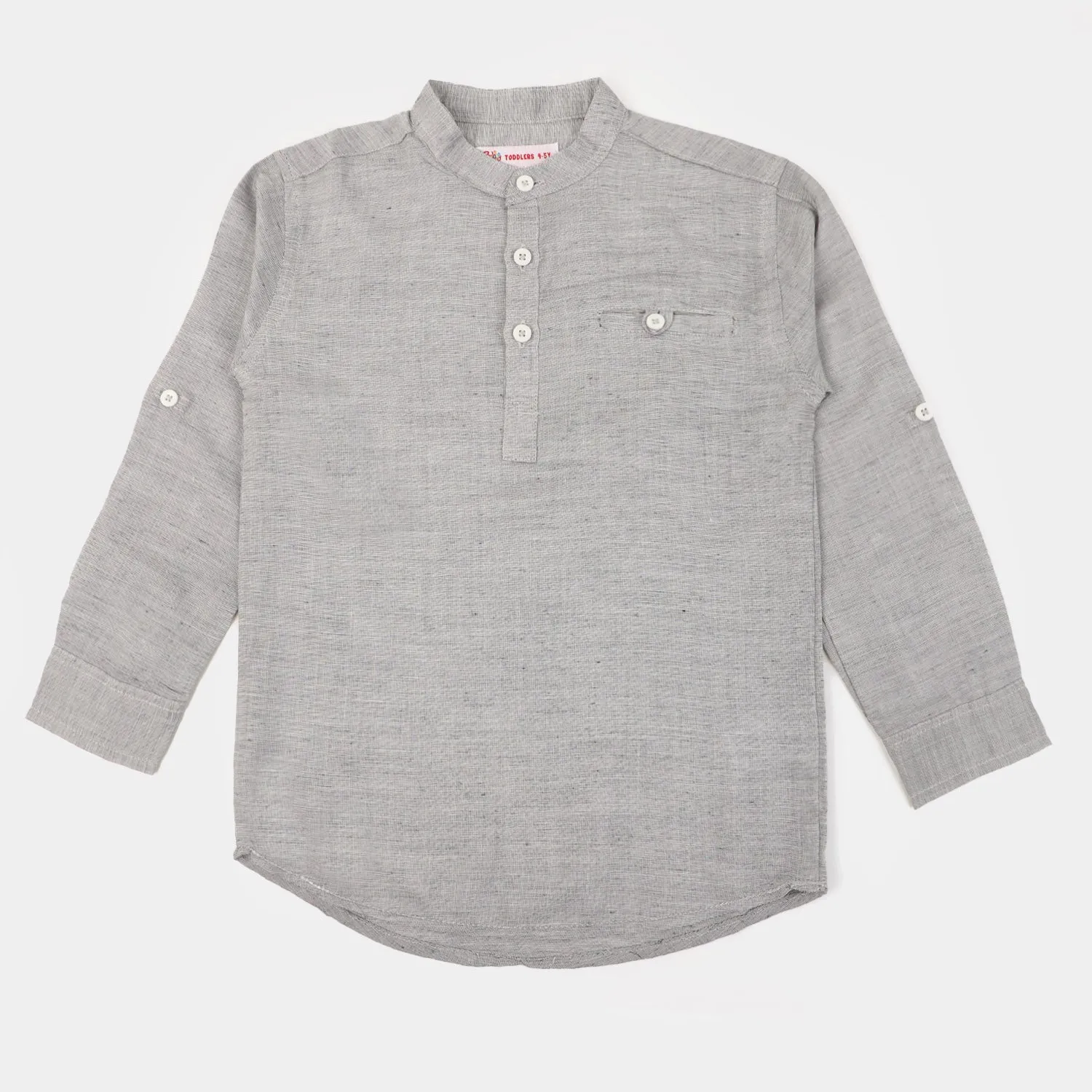 Boys Cotton Casual Shirt Half Placket - GREY