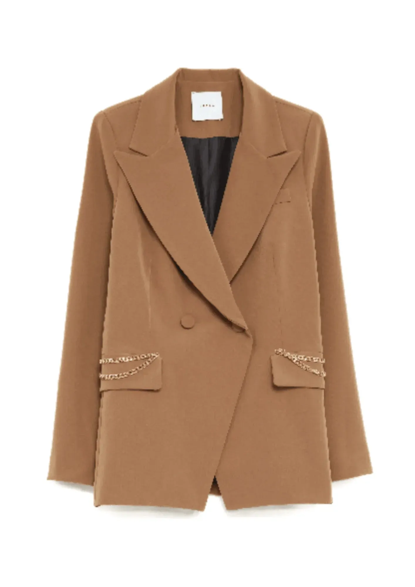 BROWN BLAZER WITH CHAINS