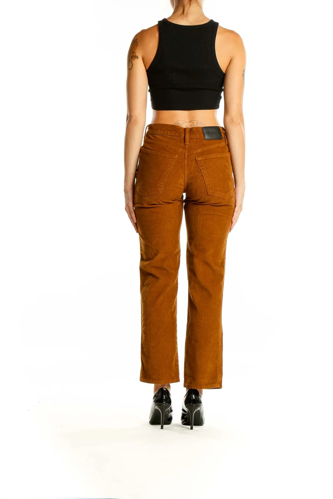 Caramel Corduroy Button-Front Pants