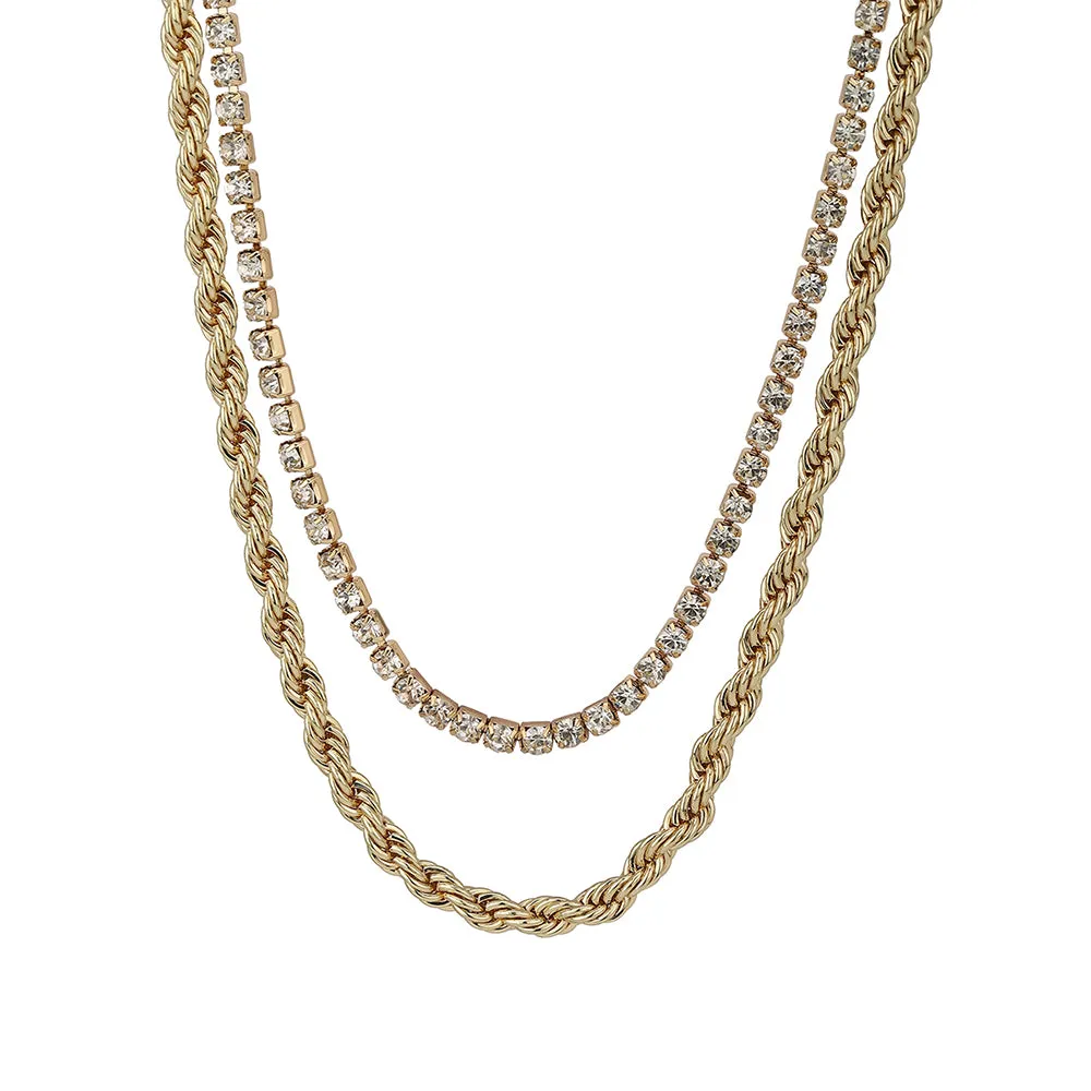 Carlton London Gold-Plated Layered Necklace Fjn3884