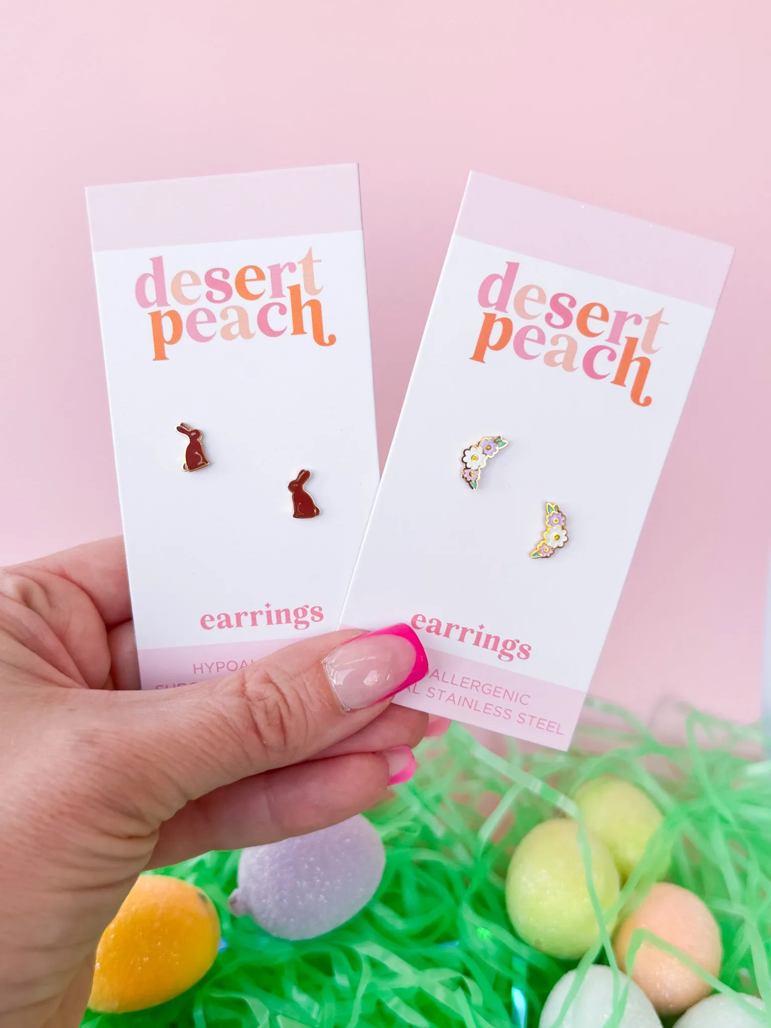 Chocolate Bunny Stud Earrings