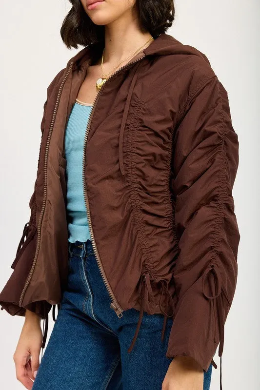 Cloud Hopper Brown Hooded Puffer Jacket