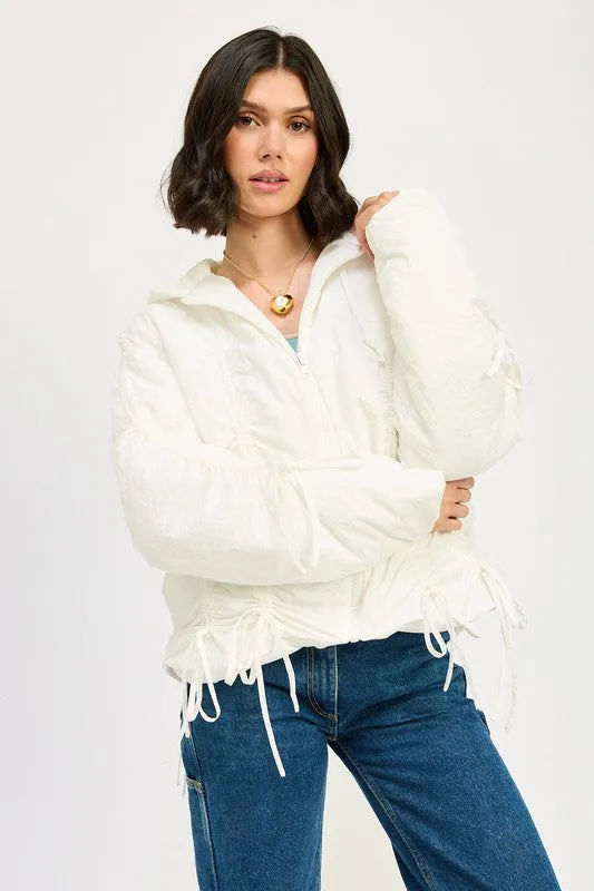 Cloud Hopper Brown Hooded Puffer Jacket