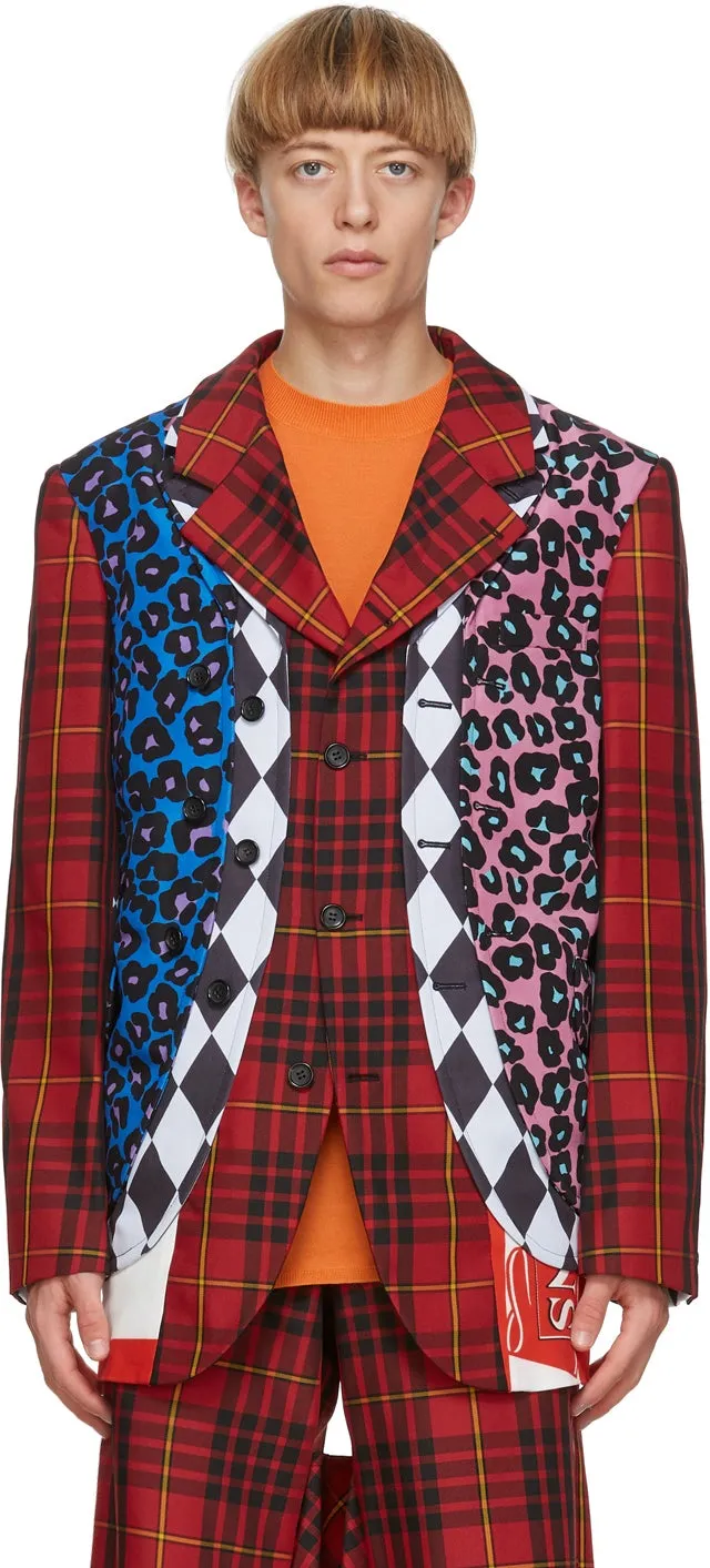 Comme des GarÃ§ons Homme Plus Multicolor Tartan Blazer