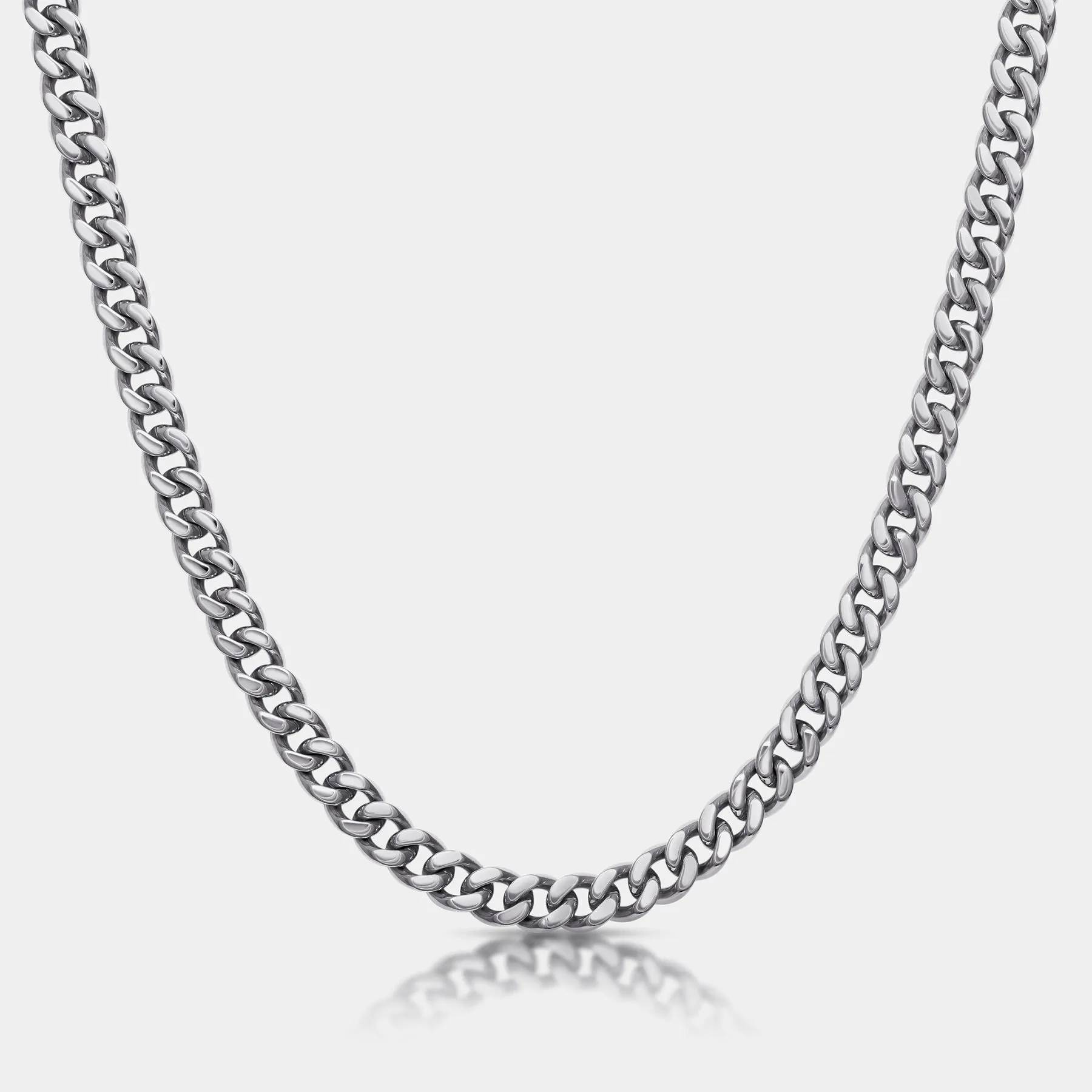 Cuban Chain Necklace Silver (8mm)