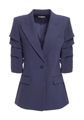 DARK BLUE CREPE BLAZER