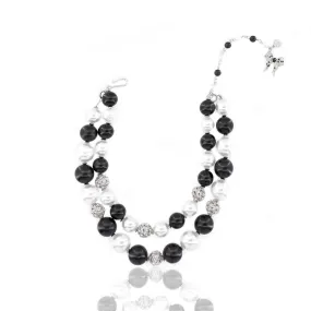 Diamonique Pearl Statement Necklace - B/W