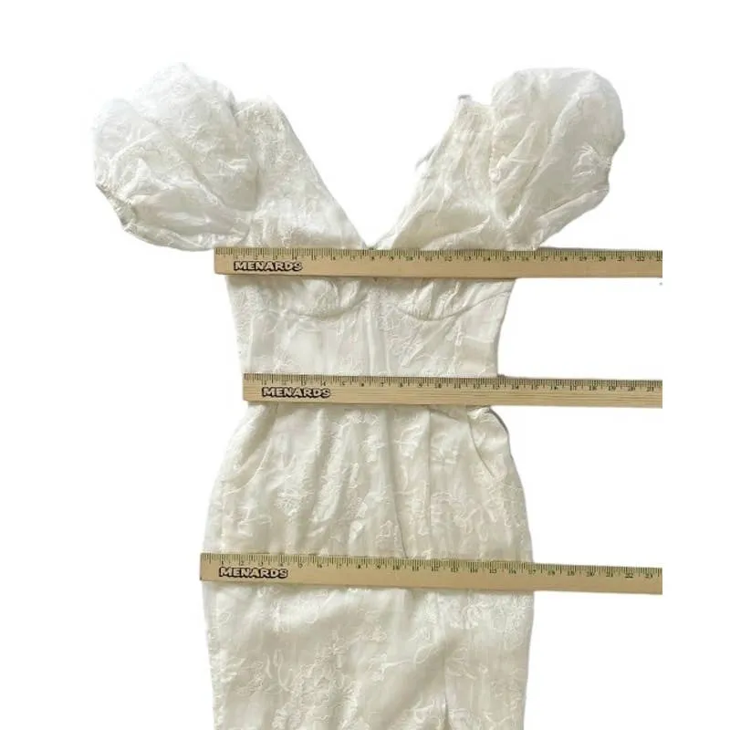 Dress The Population Off White Lace Trumpette Gown Dress Bohemian Festival S