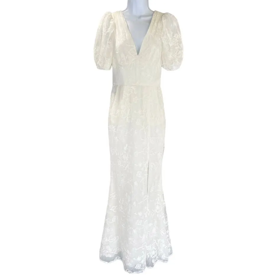 Dress The Population Off White Lace Trumpette Gown Dress Bohemian Festival S