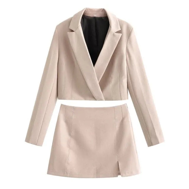 DressBetty - Women Cropped Blazer 2 piece set