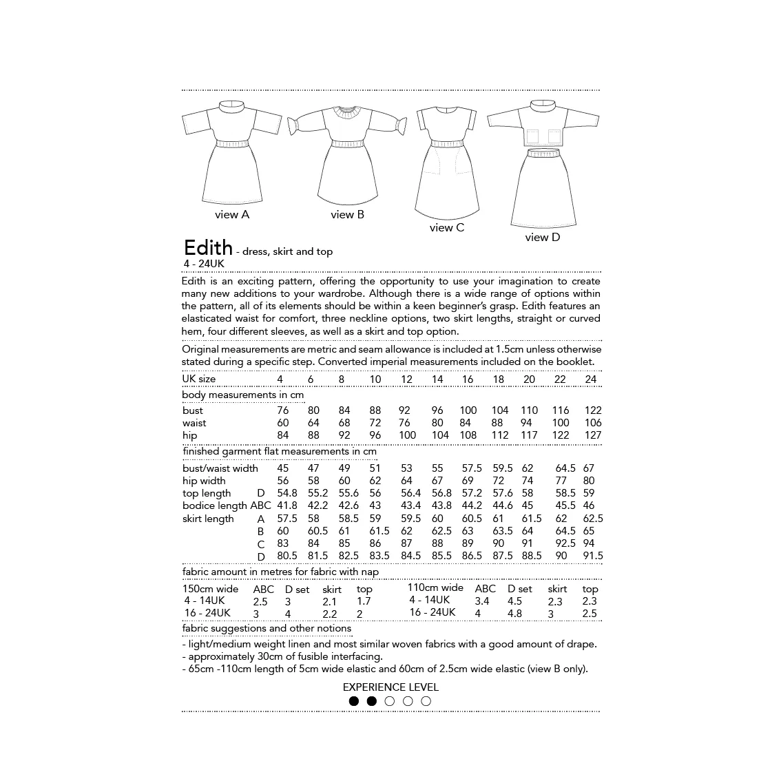 Edith Dress, Skirt   Top Sewing Pattern - Dhurata Davies