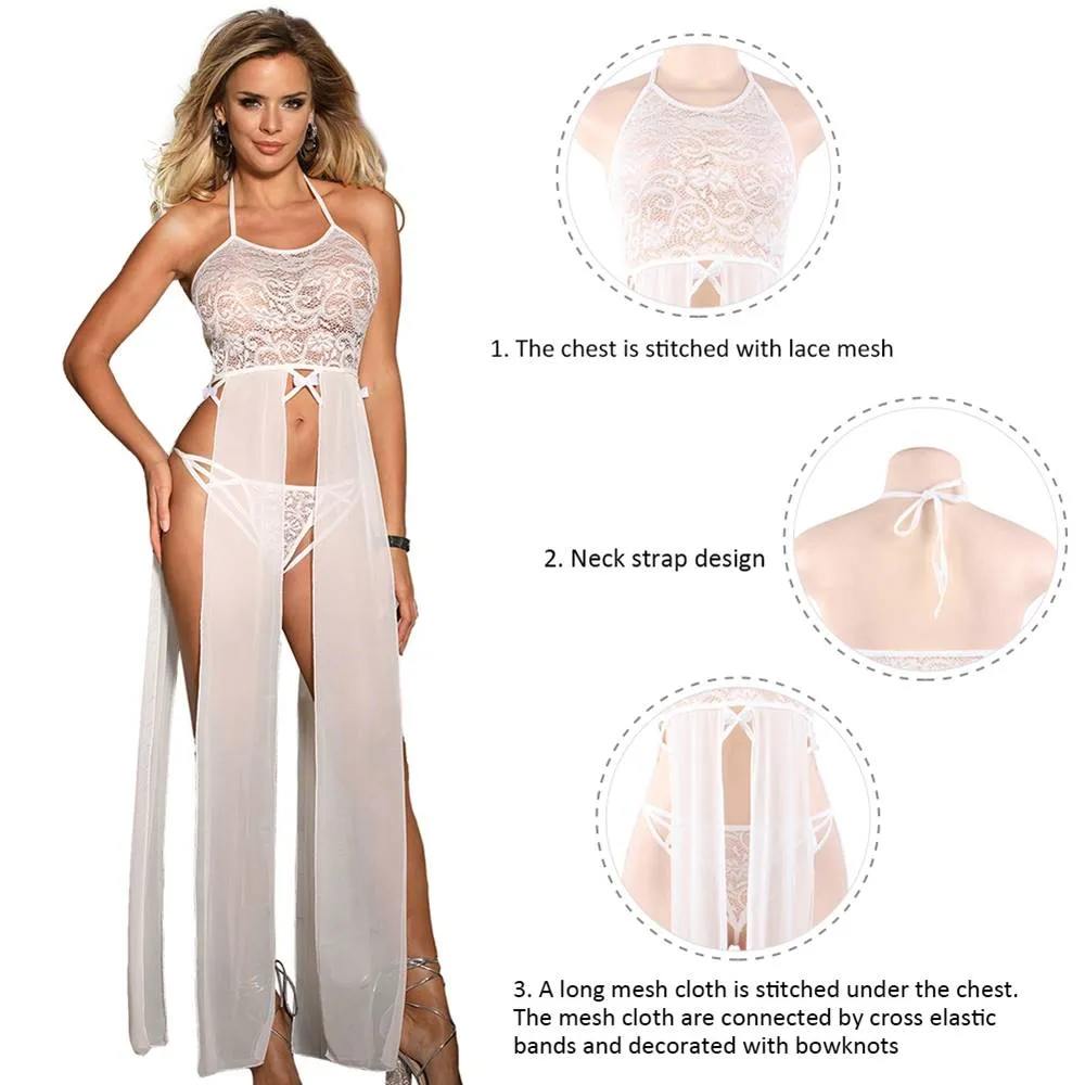Elegant Hollow Out Lace Sexy Egypt Nightgown