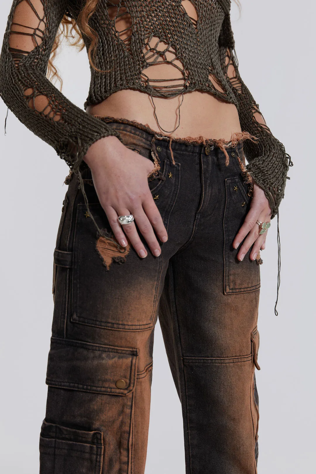 Esra Laddered Knit Off The Shoulder Top