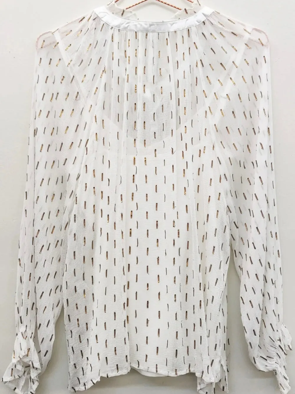 Frill Sweater Top - Cream FINAL SALE