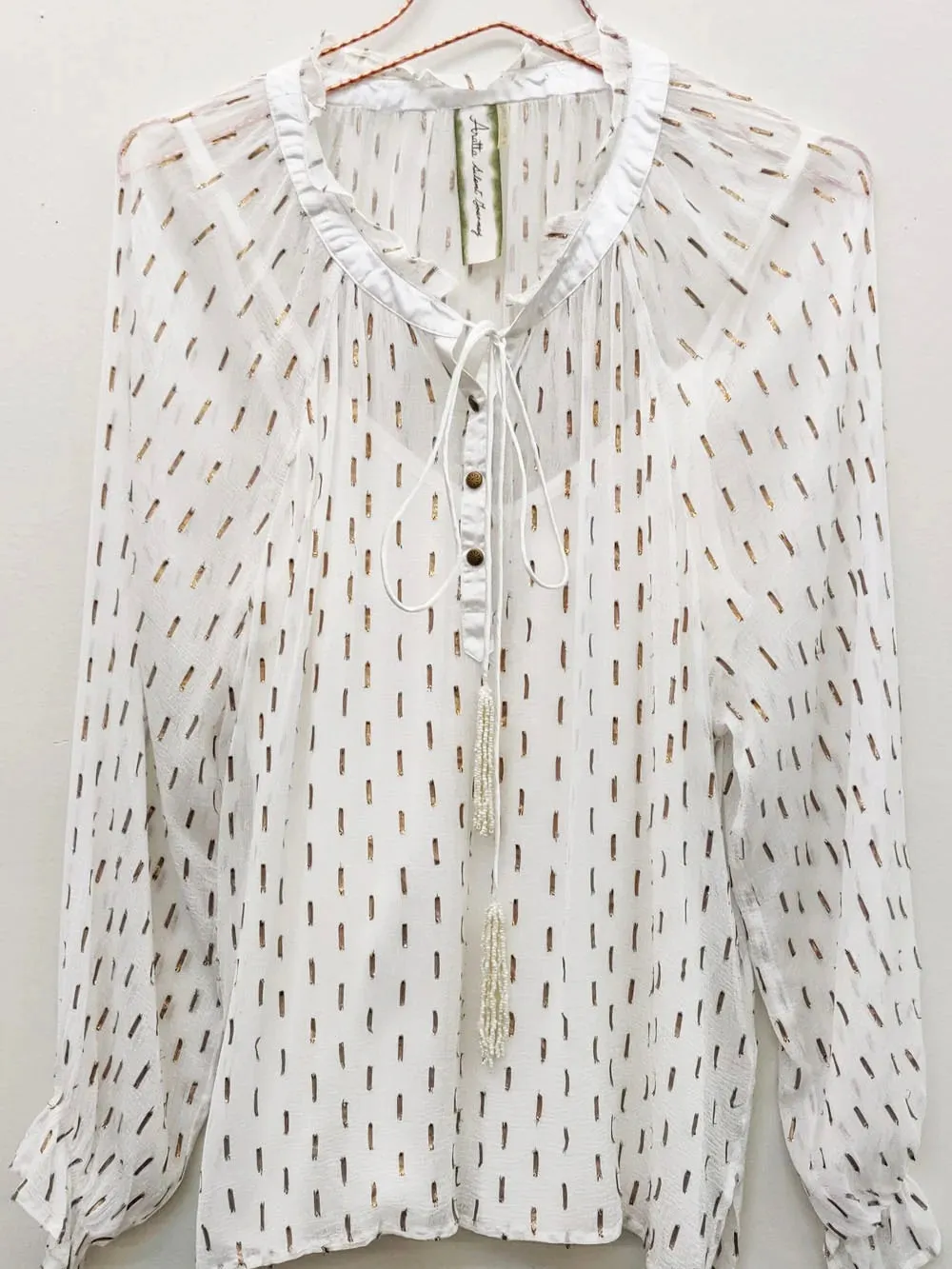 Frill Sweater Top - Cream FINAL SALE