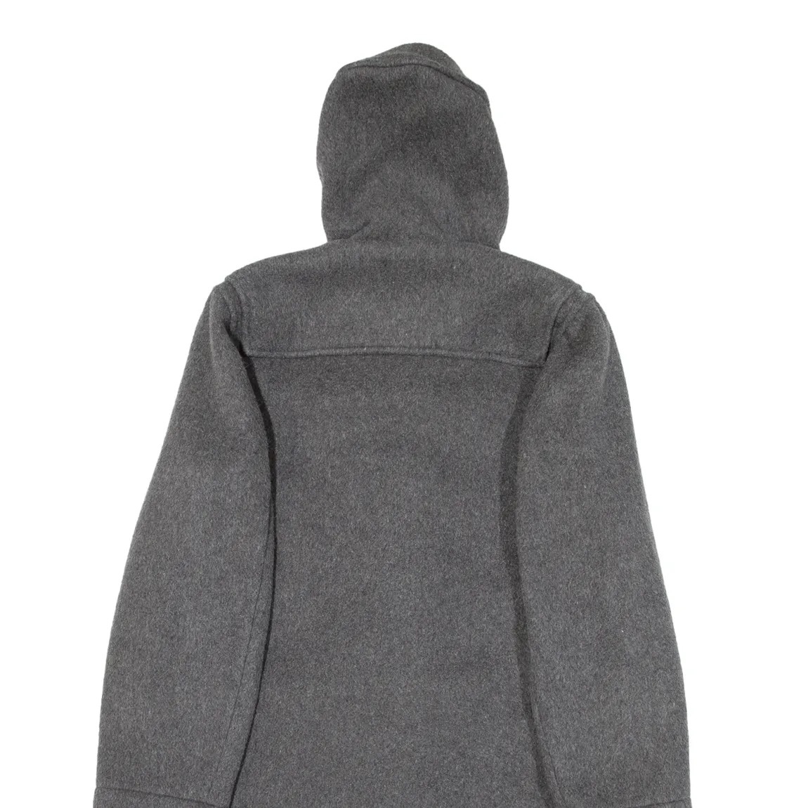 GLOVERALL Mens Duffle Coat Grey Knit Wool 90s Hooded M