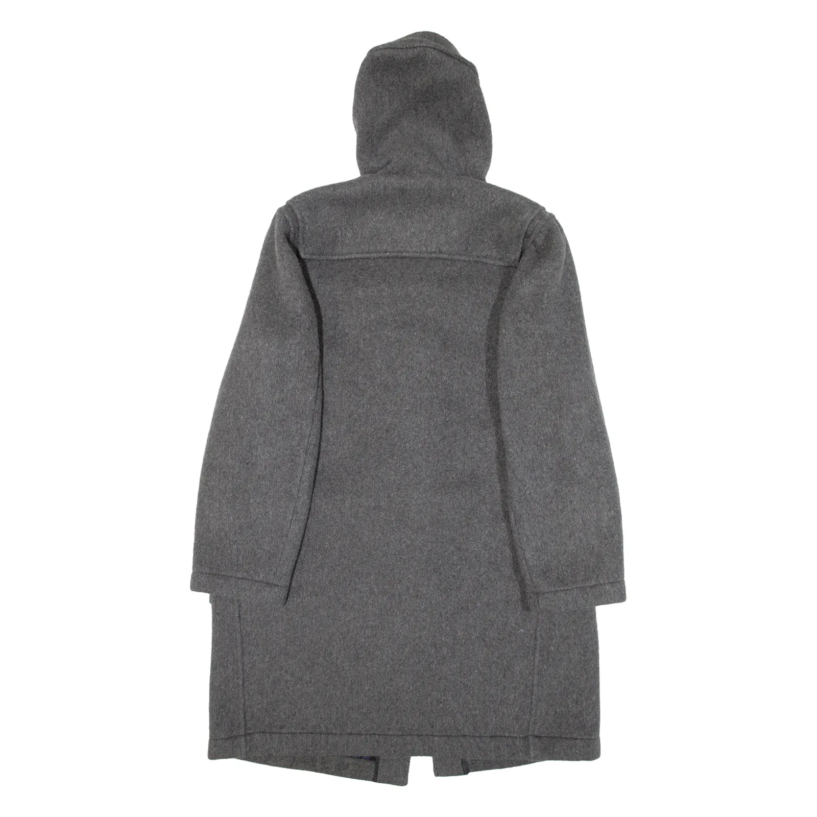 GLOVERALL Mens Duffle Coat Grey Knit Wool 90s Hooded M