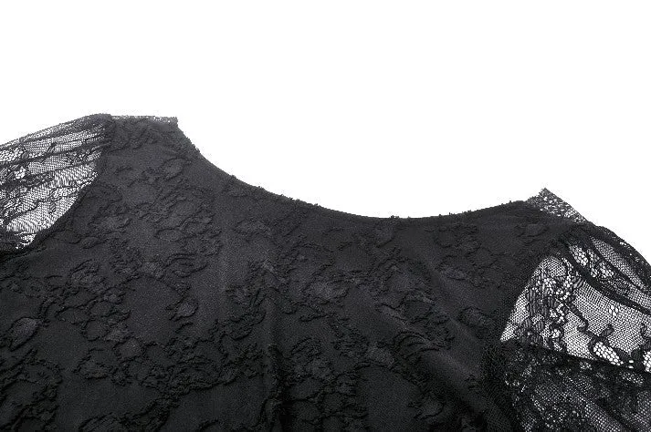 Gothic Romantic Lace Patchwork Bell-Sleeve Layered Cuff Top TW607