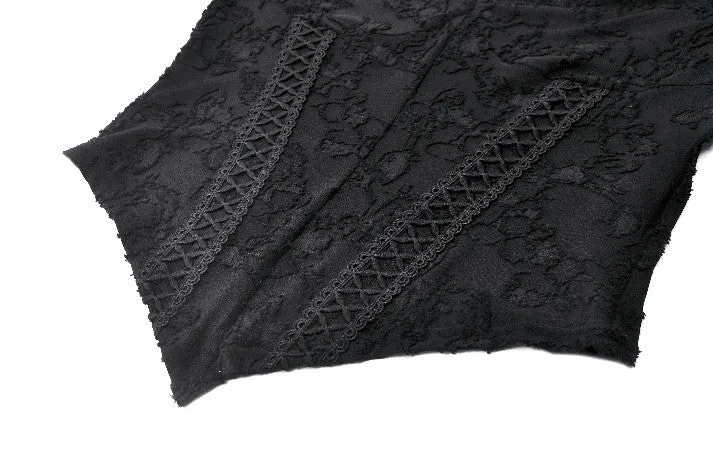 Gothic Romantic Lace Patchwork Bell-Sleeve Layered Cuff Top TW607