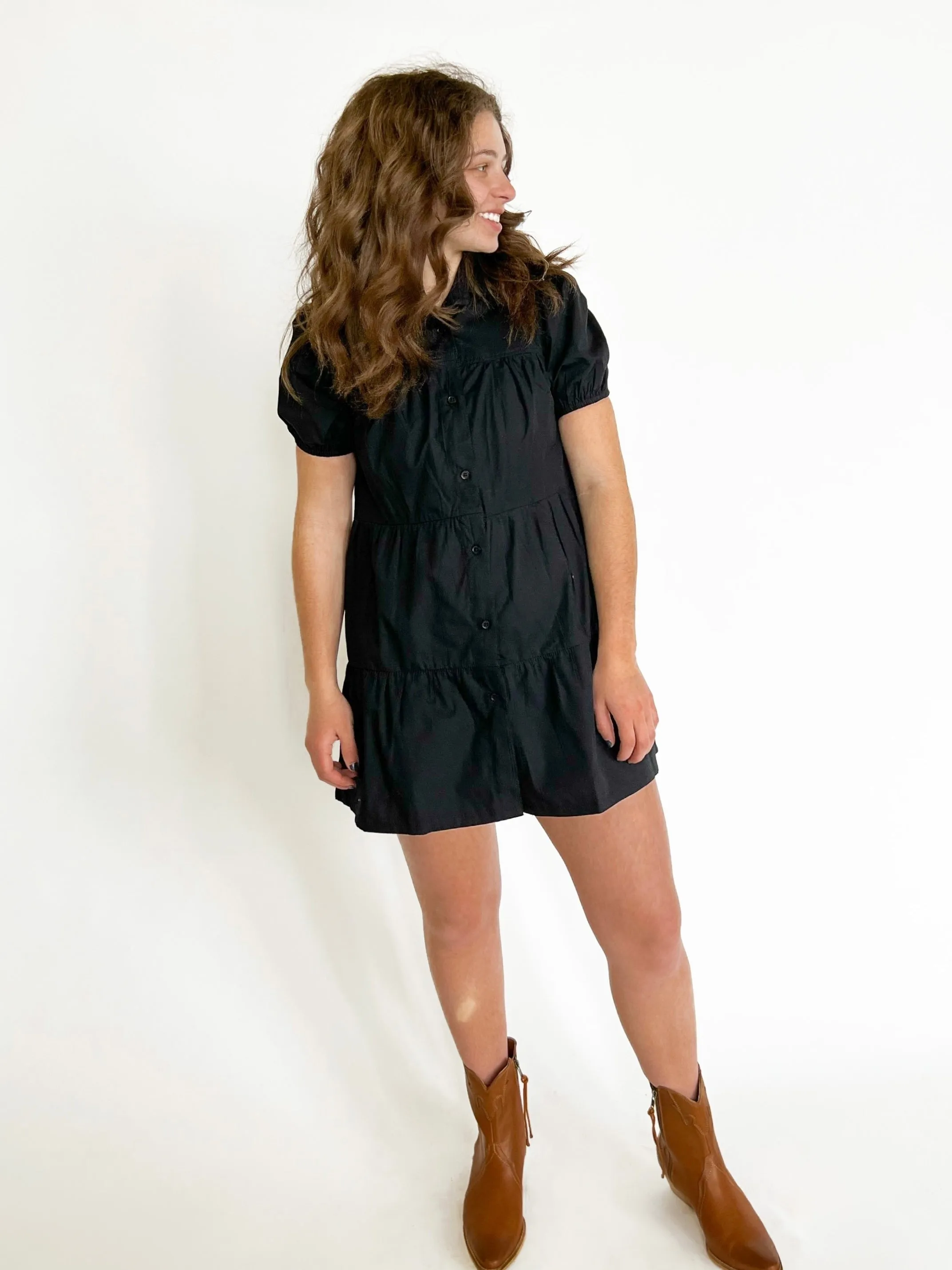 Hadley Babydoll Dress | Black