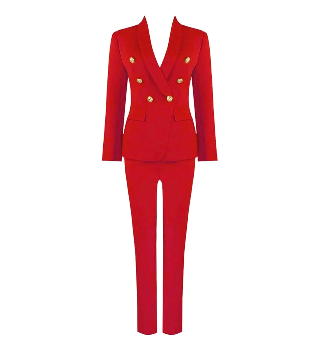 ICONIC RED TWO PIECES SET BLAZER AND TROUSER