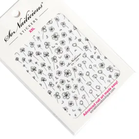 Ink Flower Nail Stickers - 060 XXL