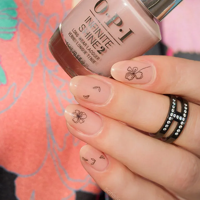 Ink Flower Nail Stickers - 060 XXL