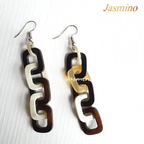 Jasmino Unique Handmade Bohemian Link Dangle Earrings For Women Made By Natural Buffalo Horn