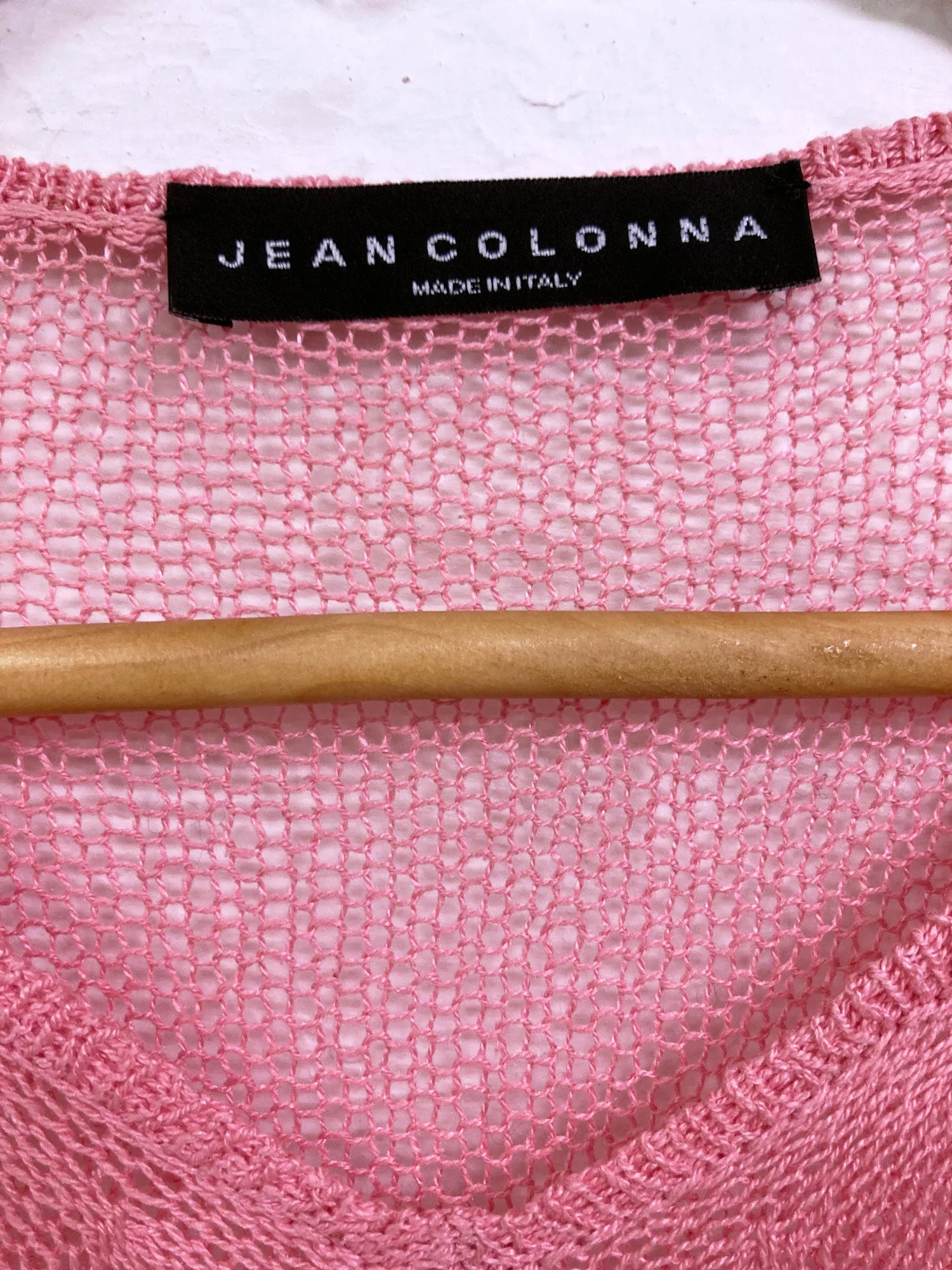 Jean Colonna AW1998 pink silk loose knit long sleeve top - XS
