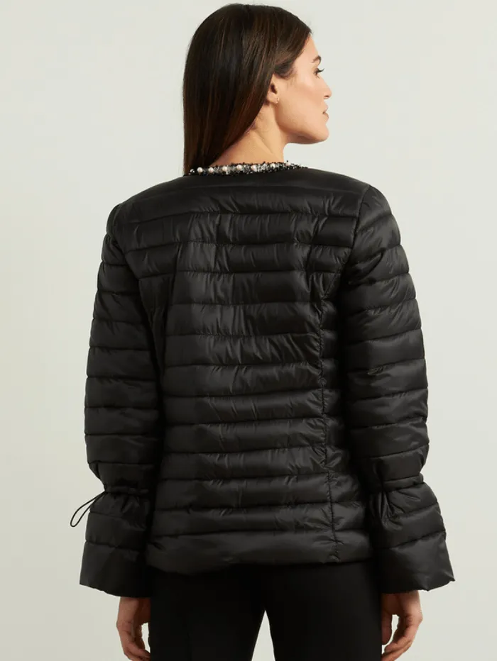 Joseph Ribkoff S Black Embellished Puffer Jacket 213909 (A)
