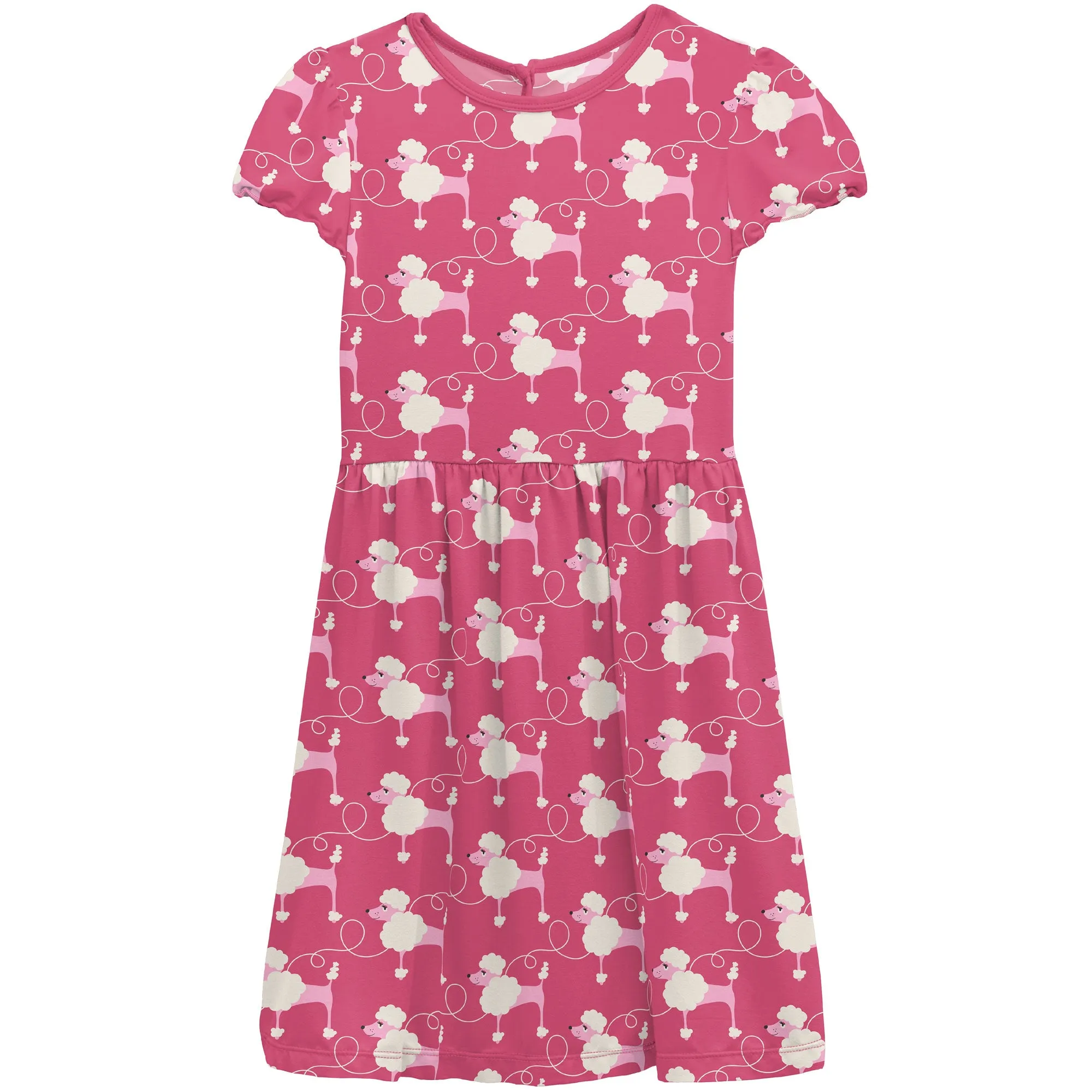 Kickee Pants Flutter Sleeve Twirl Dress - Flamingo Poodles