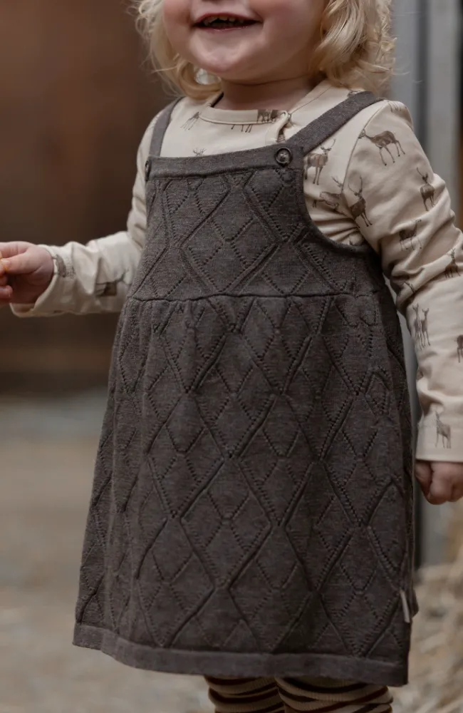 Knit Dress w/Strap - Dark Oak