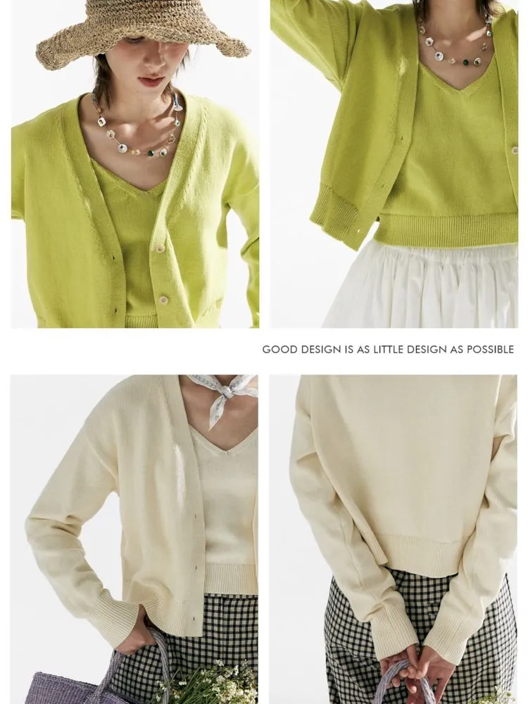 Knit Two-Piece Layered Cardigan【s0000007638】