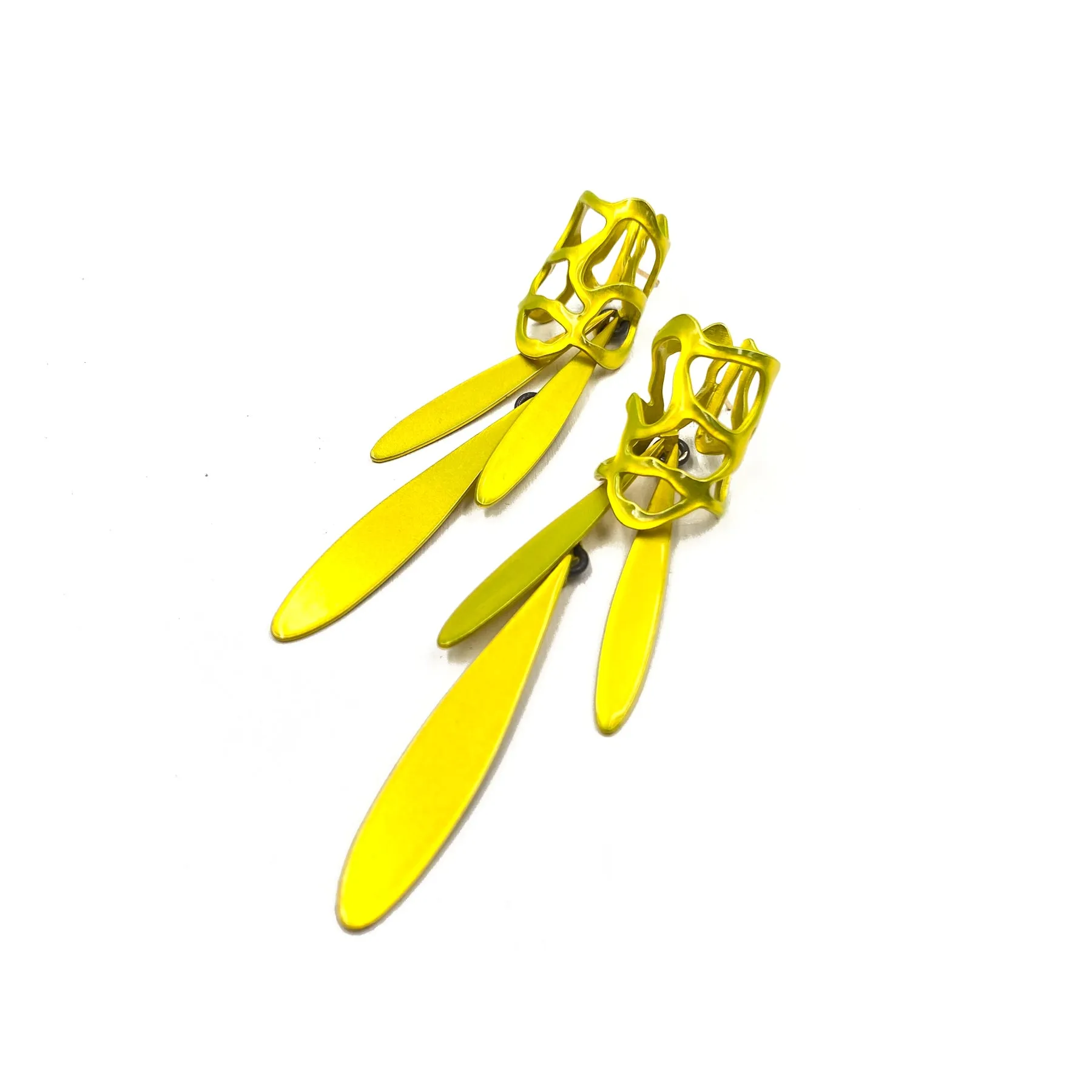 Lace Stud and Fringe Earring, Golden Lux