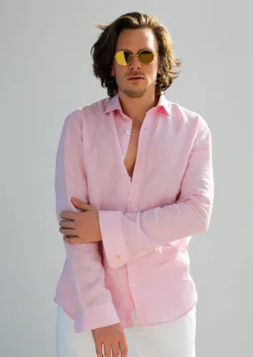 Laos Linen Shirt - Pink