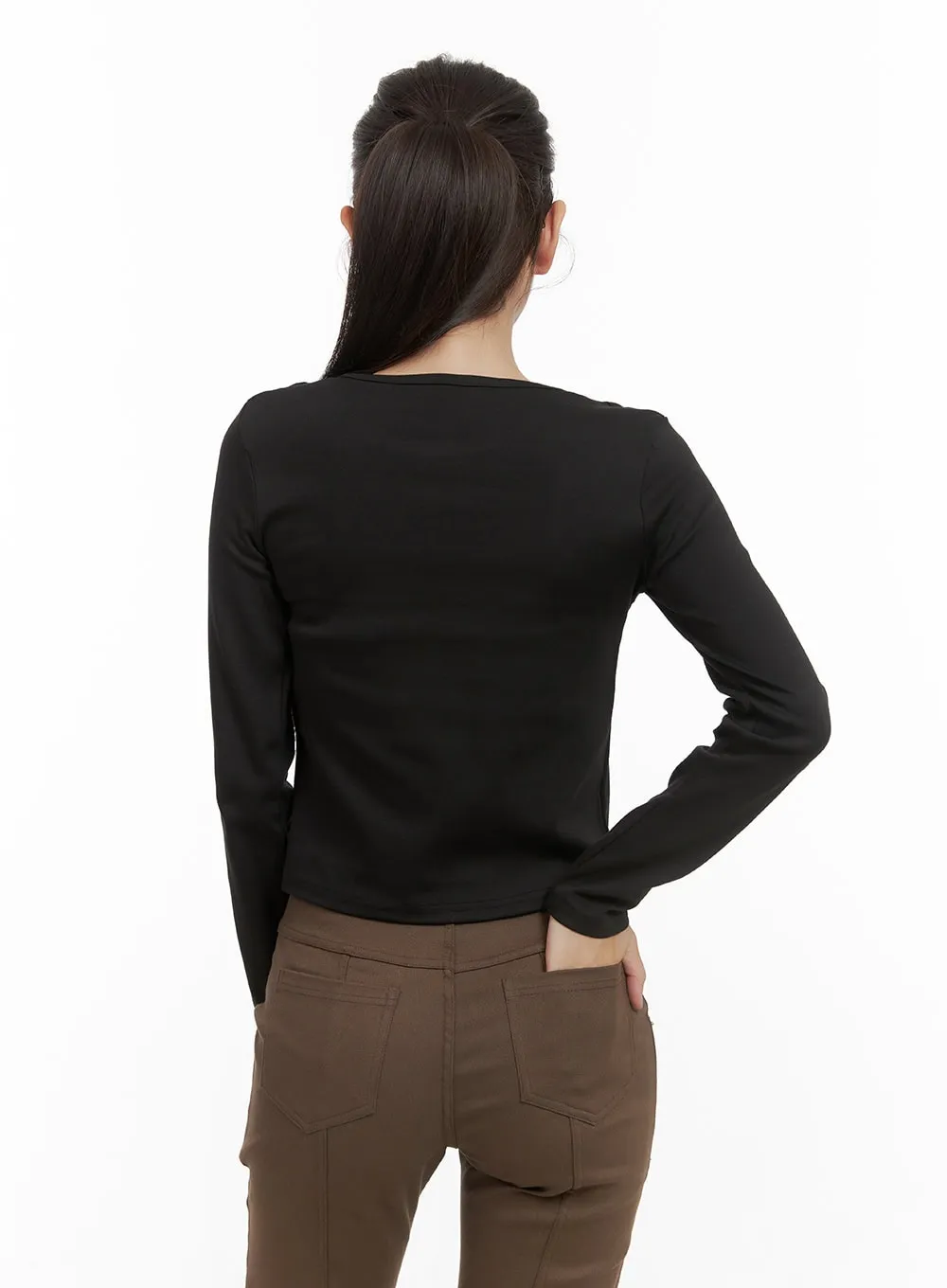 Layered Cutout Long Sleeve Top CS405