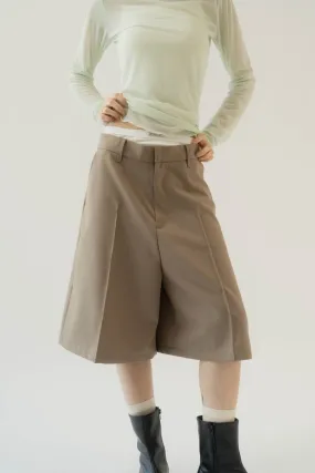 layered half pants(unisex)/beige