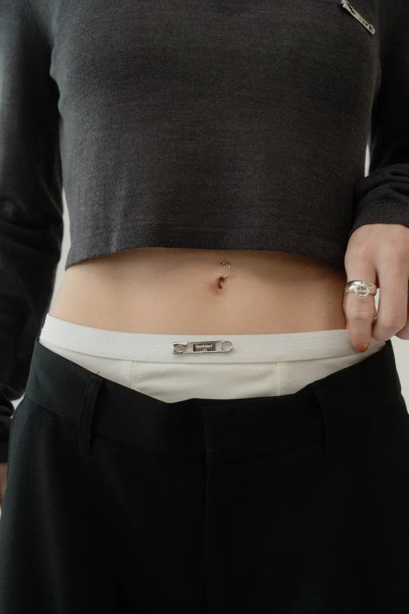 layered half pants(unisex)/black