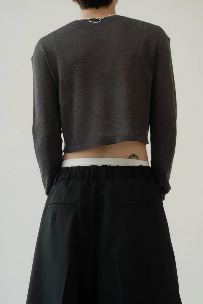 layered half pants(unisex)/black