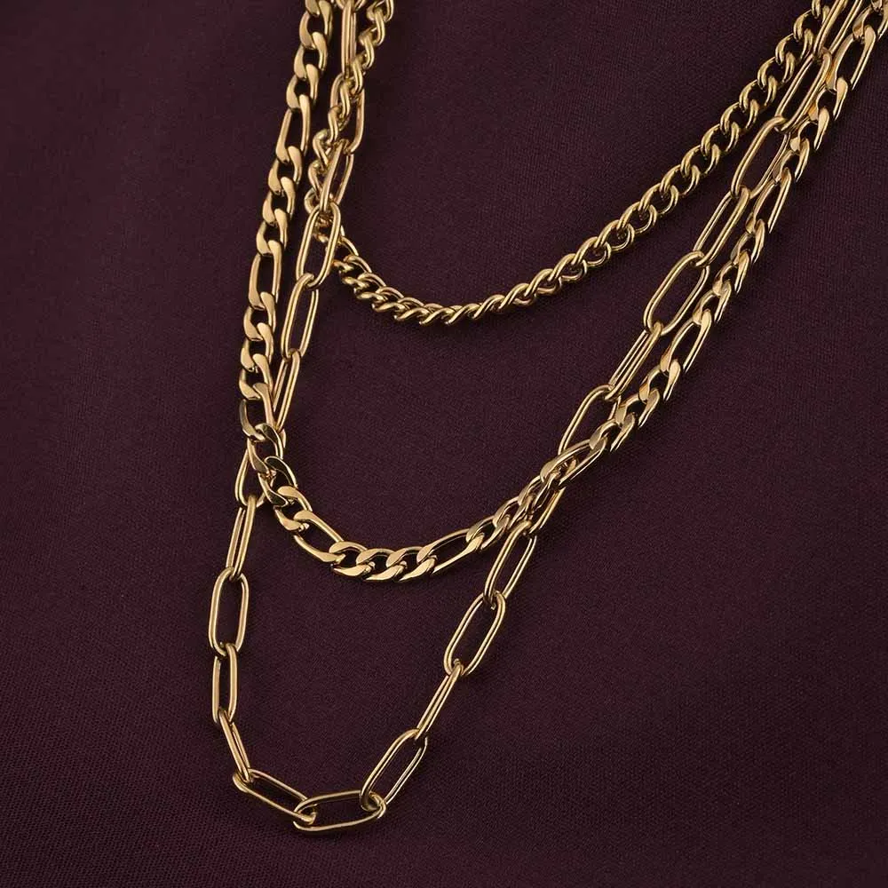 Layered Link Gold Chain Necklace