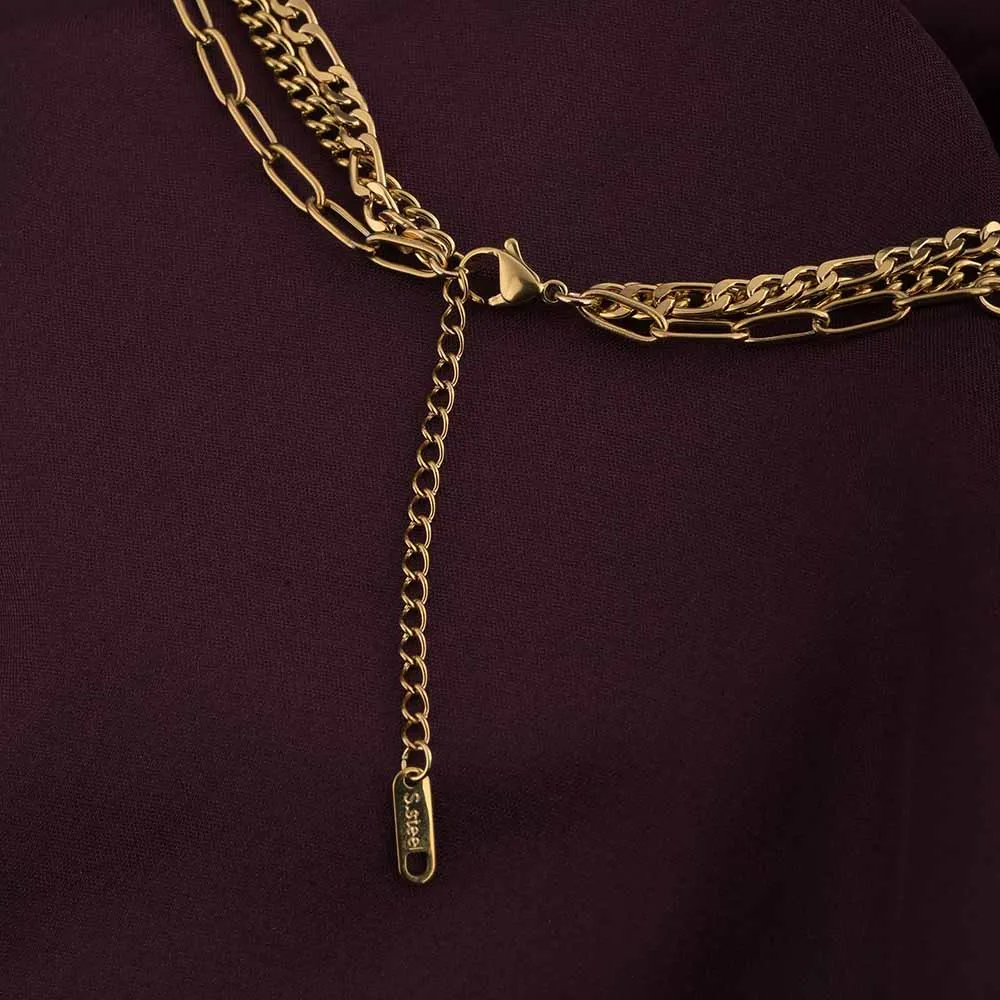 Layered Link Gold Chain Necklace