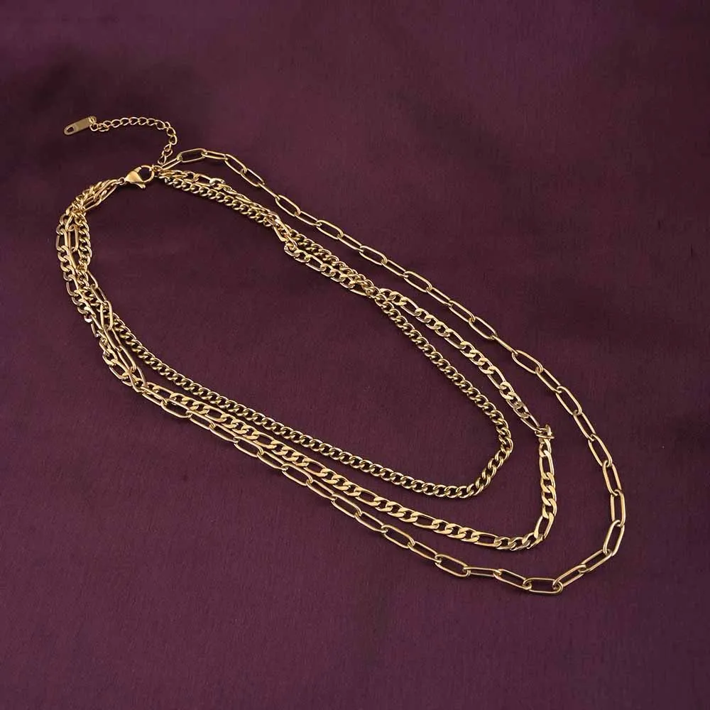 Layered Link Gold Chain Necklace