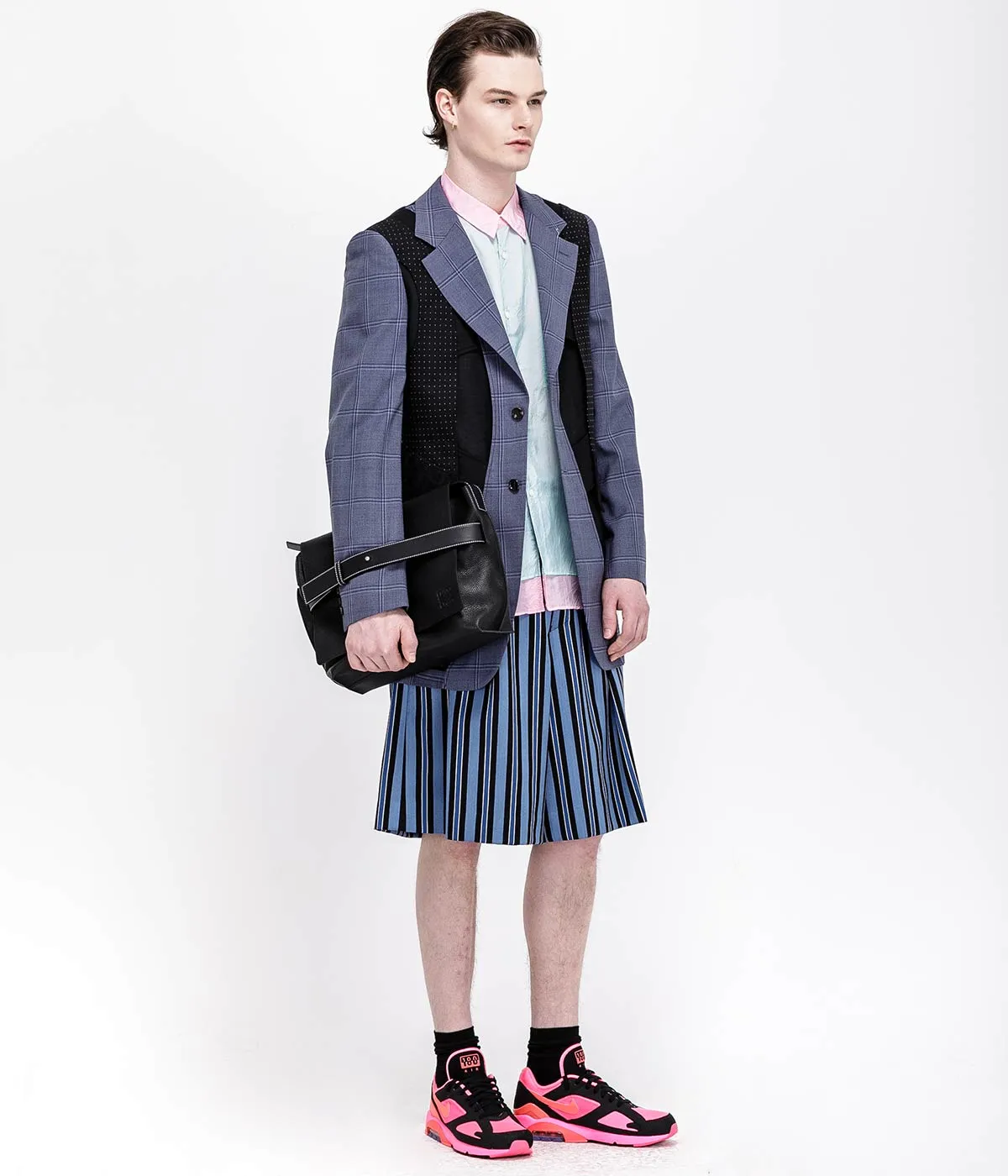 Light Blue Checkered Reverse Blazer