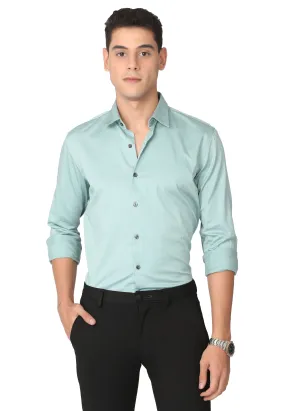Light Green Stain Twill Formal Shirt