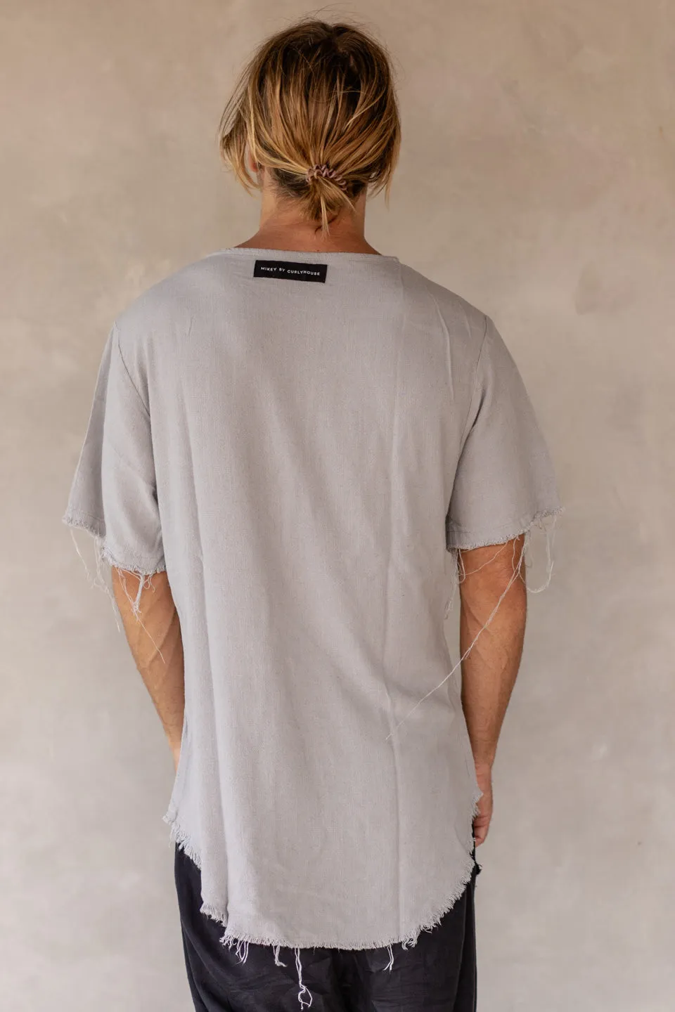 LINEN VISCOSE FOLD TEE